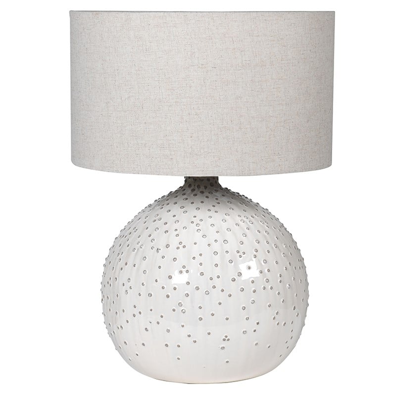 White Ball Table Lamp / Dims: H: 620mm Dia: 450mm
