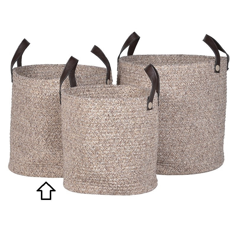 Rope Baskets With Handles / Medium (H:34cm Dia:34xm)