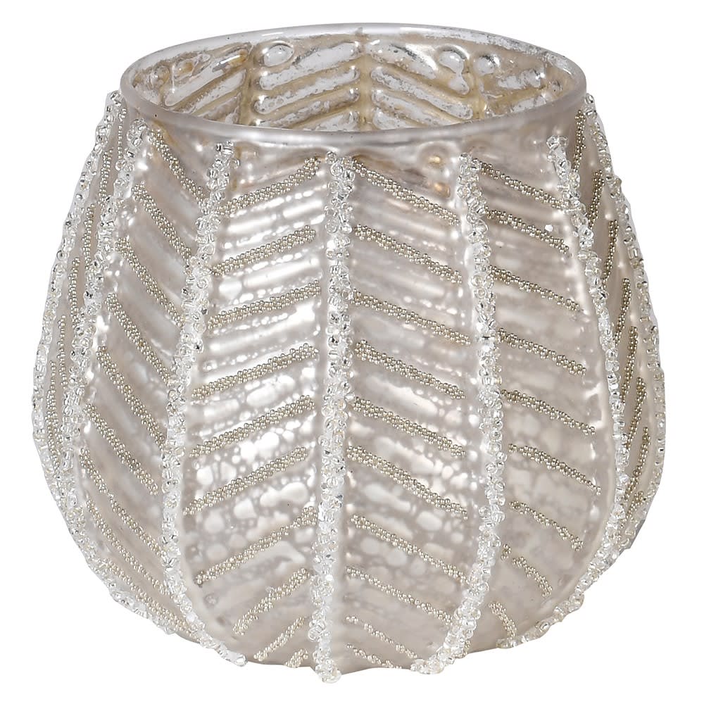 Antique Silver Glitter Candle Holder Hedgeroe Home