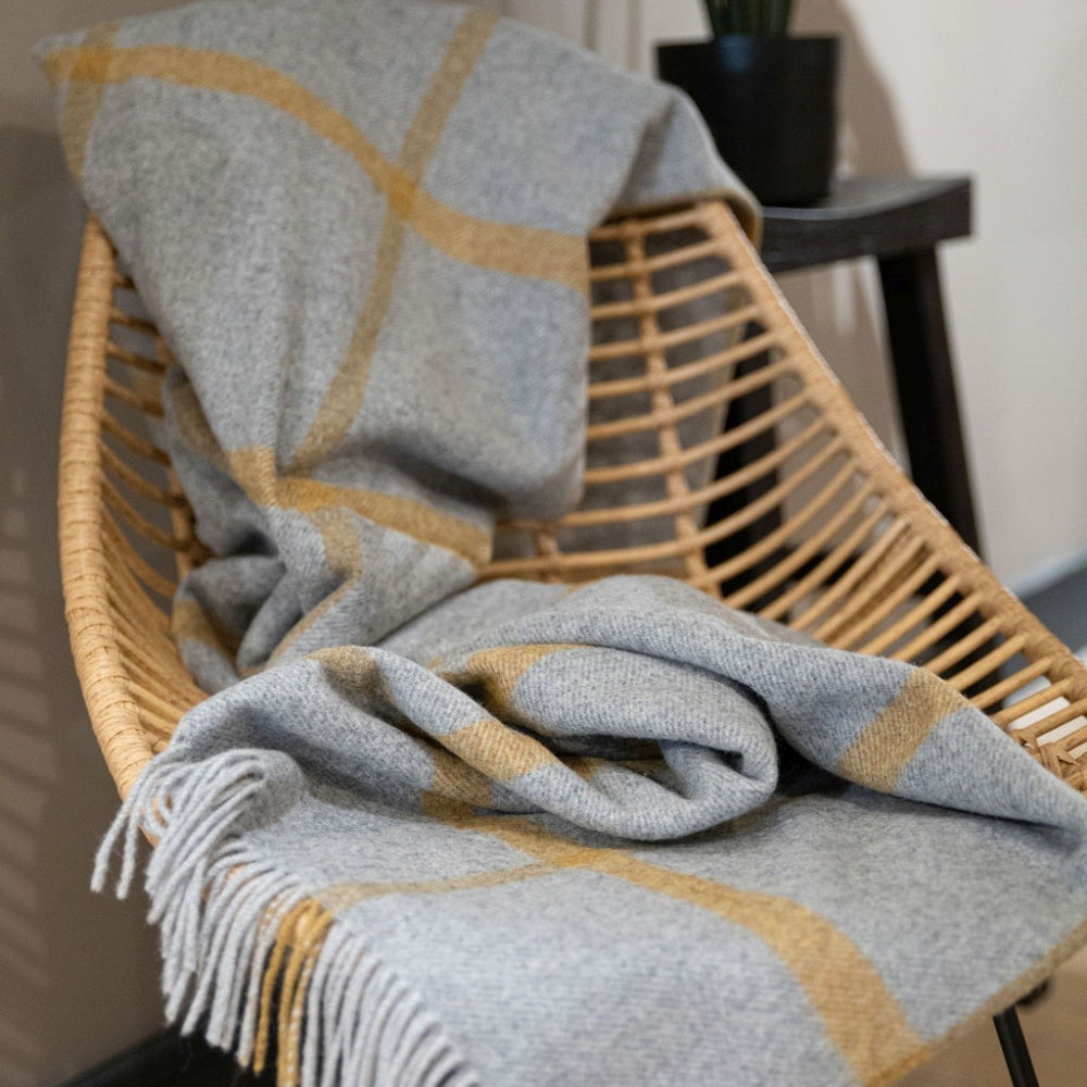 Grey Mustard Throw – Hedgeroe Home - Main Image
